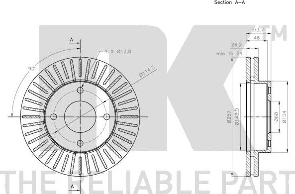 NK 312279 - Спирачен диск vvparts.bg