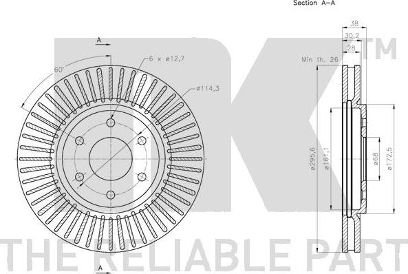 NK 202275 - Спирачен диск vvparts.bg