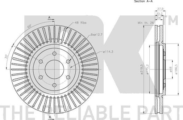 NK 312276 - Спирачен диск vvparts.bg