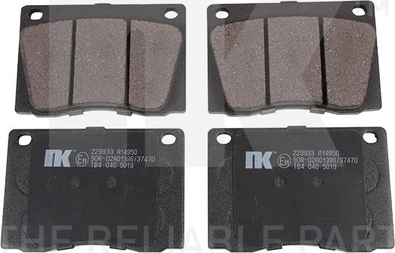 NK 229933 - Комплект спирачно феродо, дискови спирачки vvparts.bg