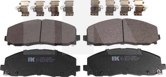 NK 229331 - Комплект спирачно феродо, дискови спирачки vvparts.bg