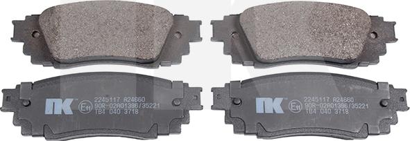 NK 2245117 - Комплект спирачно феродо, дискови спирачки vvparts.bg