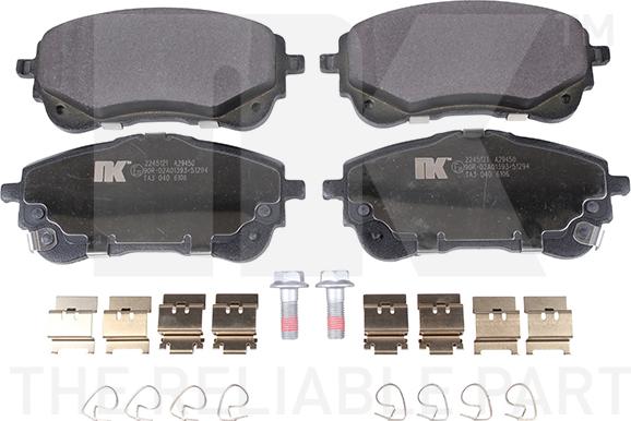 NK 2245121 - Комплект спирачно феродо, дискови спирачки vvparts.bg