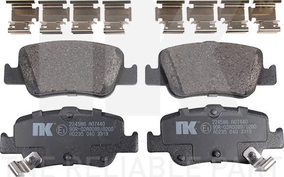 NK 224586 - Комплект спирачно феродо, дискови спирачки vvparts.bg