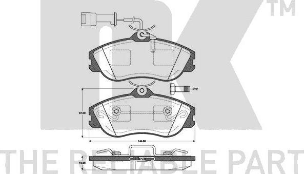 NK 224726 - Комплект спирачно феродо, дискови спирачки vvparts.bg