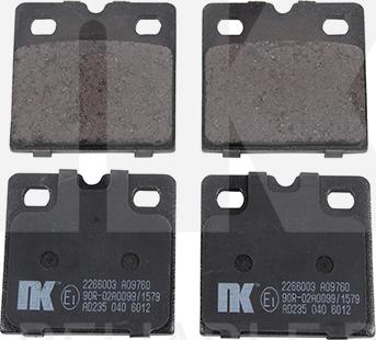 NK 2266003 - Комплект спирачно феродо, дискови спирачки vvparts.bg