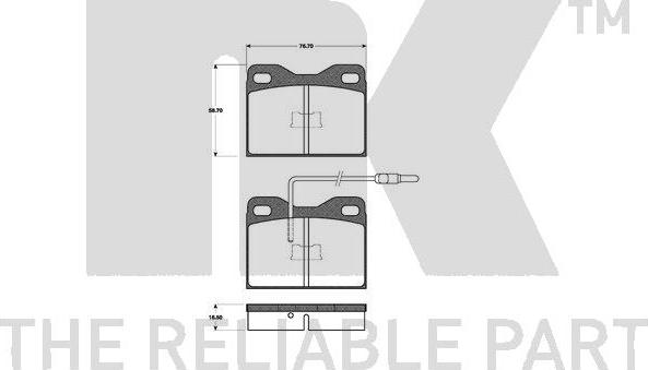 NK 221927 - Комплект спирачно феродо, дискови спирачки vvparts.bg