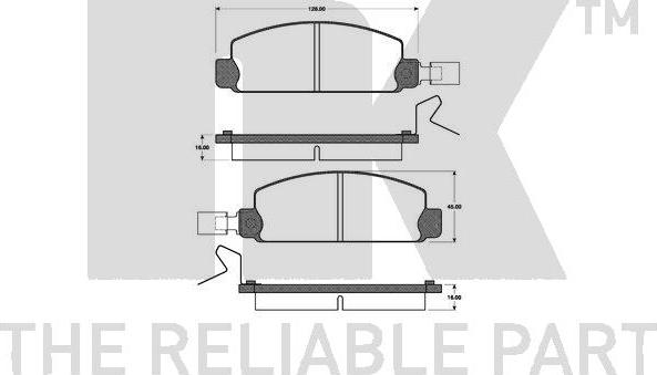 NK 221404 - Комплект спирачно феродо, дискови спирачки vvparts.bg