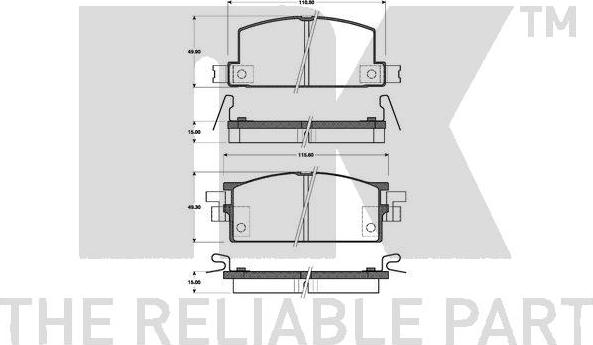 NK 221401 - Комплект спирачно феродо, дискови спирачки vvparts.bg