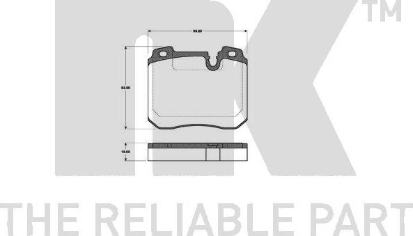 NK 221522 - Комплект спирачно феродо, дискови спирачки vvparts.bg