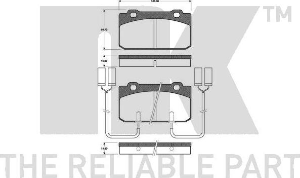 NK 221005 - Комплект спирачно феродо, дискови спирачки vvparts.bg