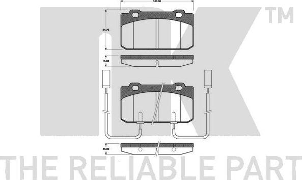 NK 221015 - Комплект спирачно феродо, дискови спирачки vvparts.bg