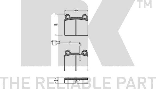 NK 221807 - Комплект спирачно феродо, дискови спирачки vvparts.bg