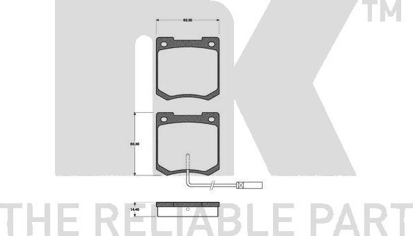 NK 221811 - Комплект спирачно феродо, дискови спирачки vvparts.bg