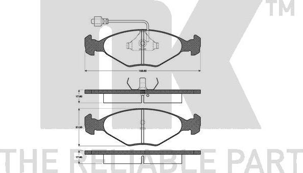 NK 221813 - Комплект спирачно феродо, дискови спирачки vvparts.bg