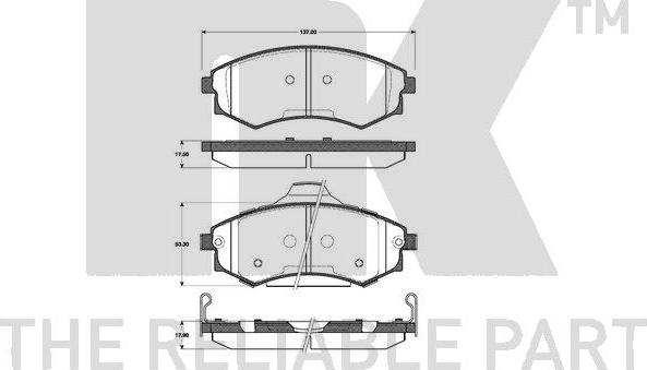 NK 223412 - Комплект спирачно феродо, дискови спирачки vvparts.bg