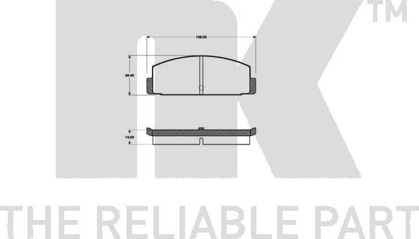 NK 223014 - Комплект спирачно феродо, дискови спирачки vvparts.bg