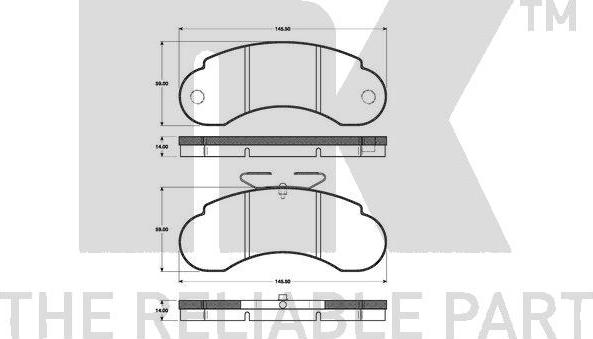 NK 223311 - Комплект спирачно феродо, дискови спирачки vvparts.bg