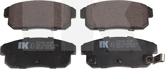 NK 223248 - Комплект спирачно феродо, дискови спирачки vvparts.bg