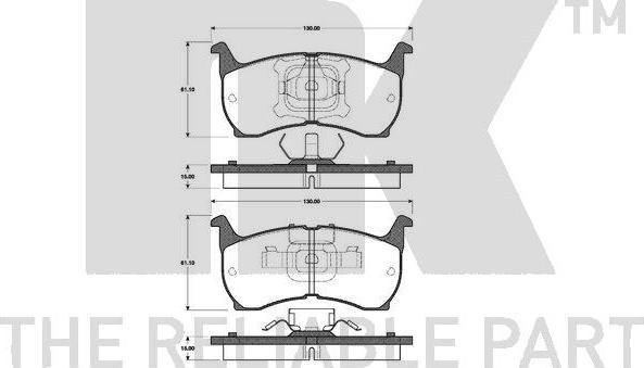 NK 223209 - Комплект спирачно феродо, дискови спирачки vvparts.bg