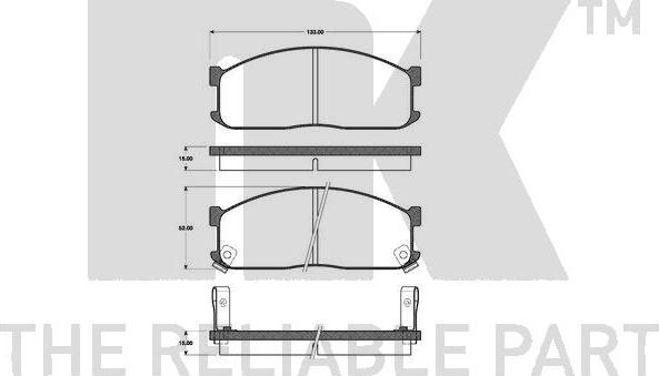 NK 223214 - Комплект спирачно феродо, дискови спирачки vvparts.bg