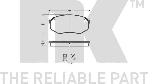 NK 223216 - Комплект спирачно феродо, дискови спирачки vvparts.bg