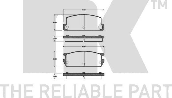 NK 223224 - Комплект спирачно феродо, дискови спирачки vvparts.bg