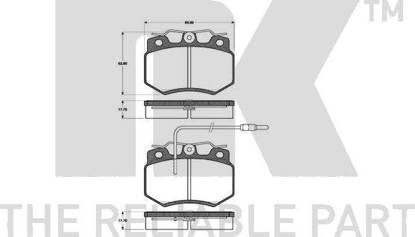 NK 223711 - Комплект спирачно феродо, дискови спирачки vvparts.bg