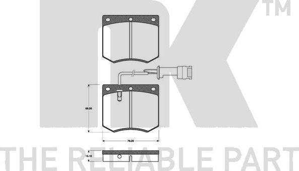 NK 222509 - Комплект спирачно феродо, дискови спирачки vvparts.bg