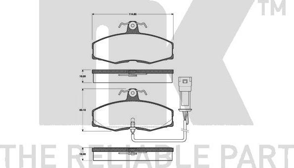 NK 222502 - Комплект спирачно феродо, дискови спирачки vvparts.bg