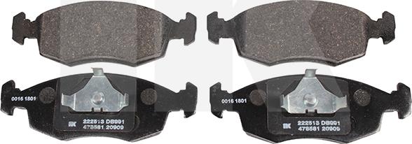 NK 222513 - Комплект спирачно феродо, дискови спирачки vvparts.bg