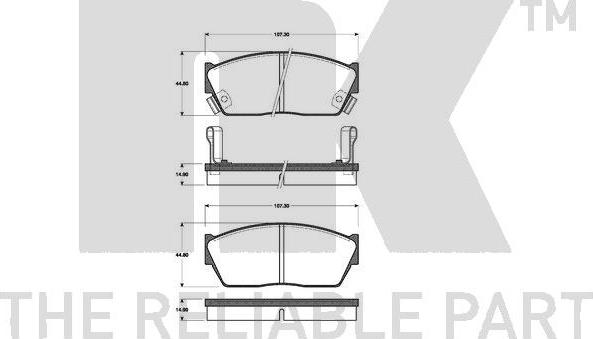 NK 222604 - Комплект спирачно феродо, дискови спирачки vvparts.bg