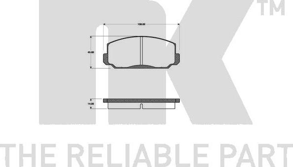 NK 222602 - Комплект спирачно феродо, дискови спирачки vvparts.bg