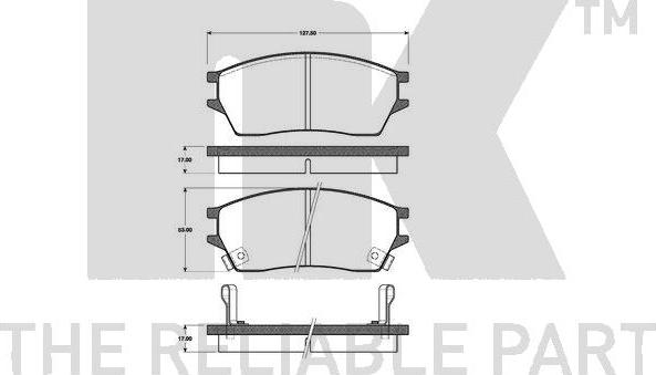 NK 222614 - Комплект спирачно феродо, дискови спирачки vvparts.bg