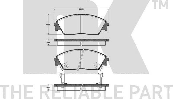 NK 222615 - Комплект спирачно феродо, дискови спирачки vvparts.bg