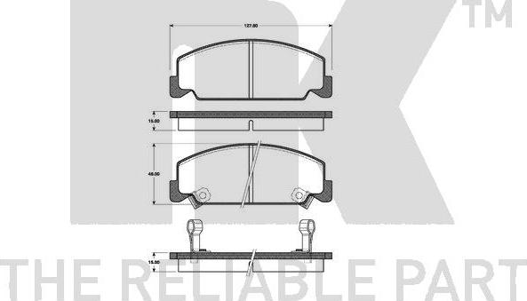 NK 222616 - Комплект спирачно феродо, дискови спирачки vvparts.bg