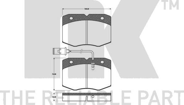 NK 222349 - Комплект спирачно феродо, дискови спирачки vvparts.bg