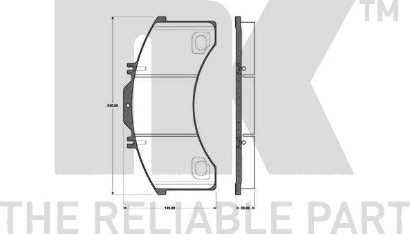 NK 222346 - Комплект спирачно феродо, дискови спирачки vvparts.bg