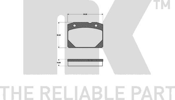 NK 222307 - Комплект спирачно феродо, дискови спирачки vvparts.bg