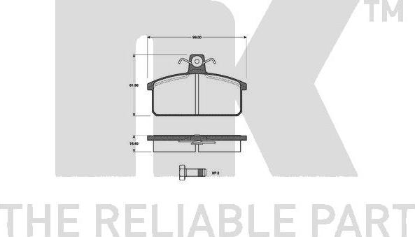 NK 222313 - Комплект спирачно феродо, дискови спирачки vvparts.bg