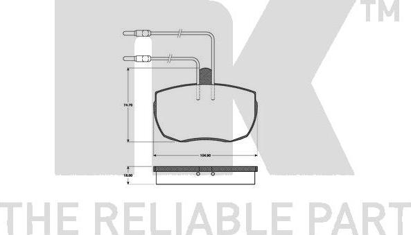 NK 222317 - Комплект спирачно феродо, дискови спирачки vvparts.bg