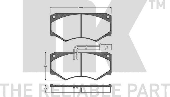 NK 222331 - Комплект спирачно феродо, дискови спирачки vvparts.bg