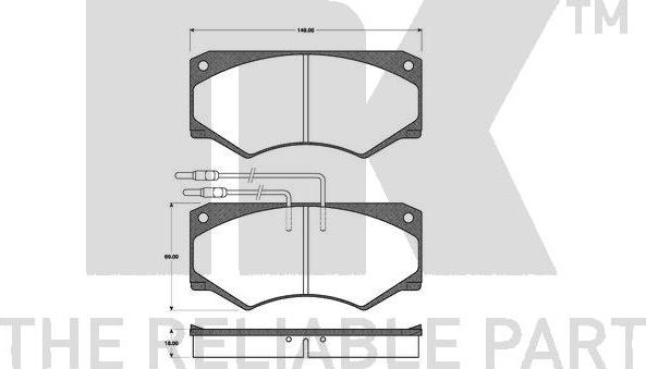 NK 222332 - Комплект спирачно феродо, дискови спирачки vvparts.bg