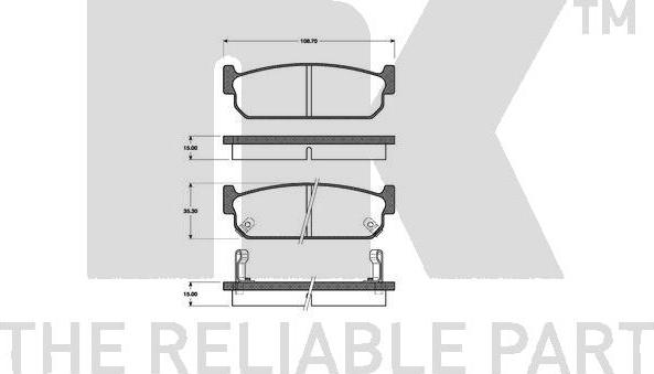 NK 222248 - Комплект спирачно феродо, дискови спирачки vvparts.bg