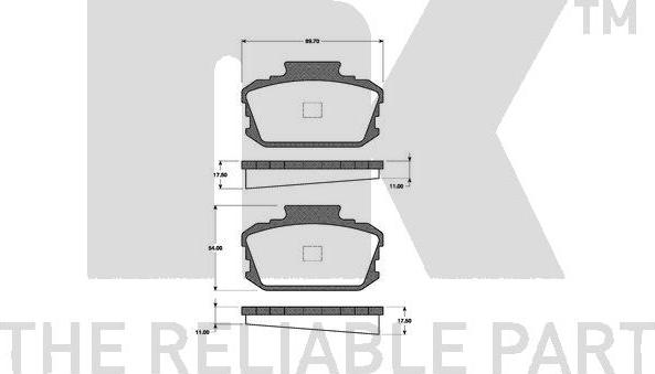 NK 222201 - Комплект спирачно феродо, дискови спирачки vvparts.bg