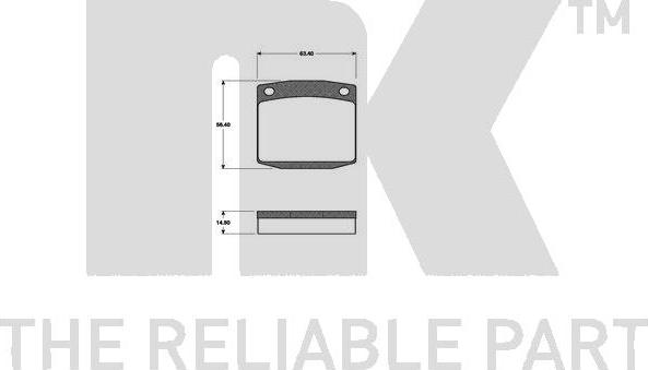 NK 222202 - Комплект спирачно феродо, дискови спирачки vvparts.bg