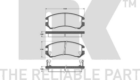 NK 222217 - Комплект спирачно феродо, дискови спирачки vvparts.bg