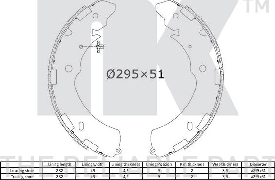 NK 2730842 - Комплект спирачна челюст vvparts.bg