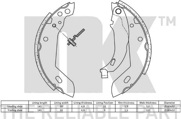 NK 2737427 - Комплект спирачна челюст vvparts.bg