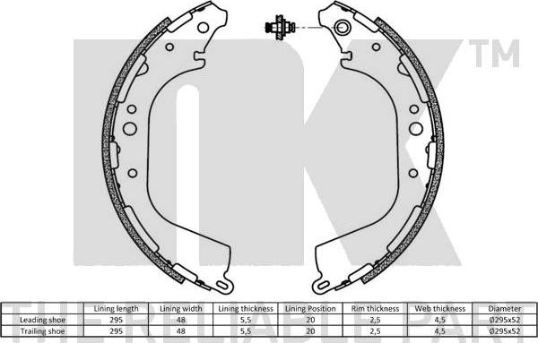 NK 2722564 - Комплект спирачна челюст vvparts.bg